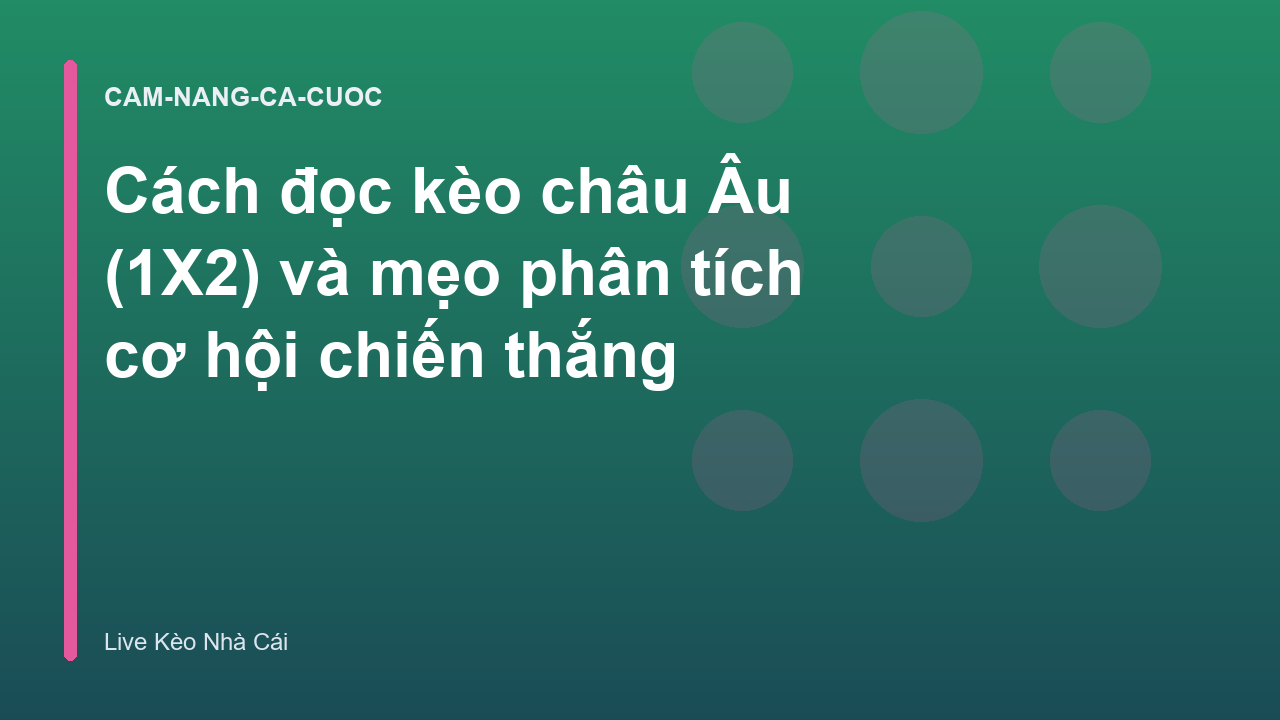 Cách đọc kèo châu Âu (1X2) và mẹo phân tích cơ hội chiến thắng